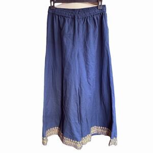 Ulsa Flared Palazzo Pants Women's Blue Sz Small Wide Leg Lagenlook Bohemian NWT